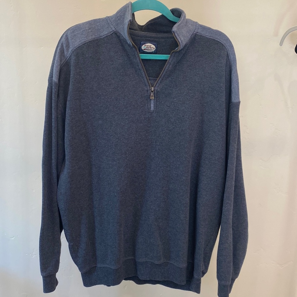 Tommy Bahama mock neck sweatshirt, two tone grey, size XL.